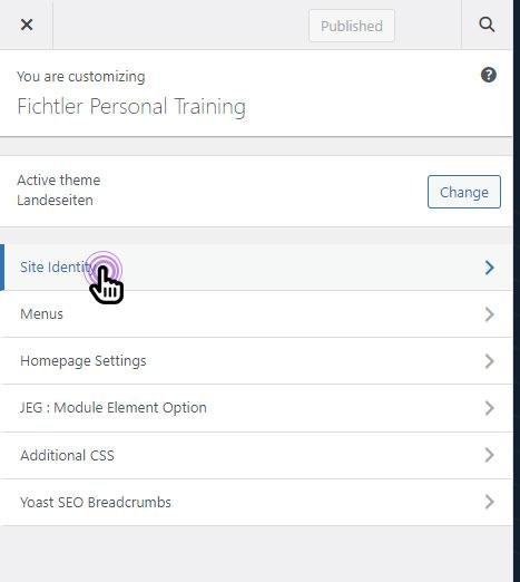 WordPress Customizer with Site Identity option